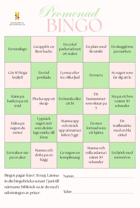 Bingobrickan på svenska.