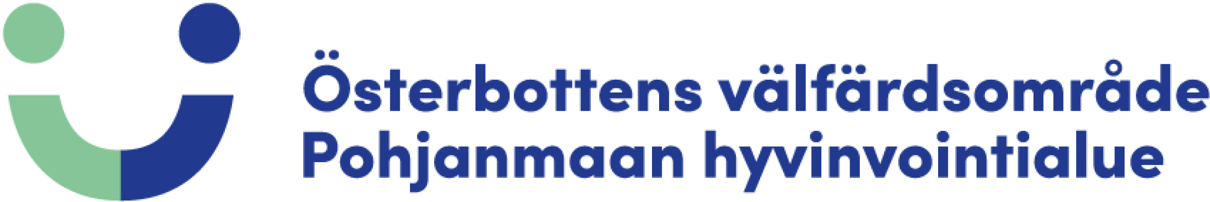 Välfärdsområdets logo på två språk.