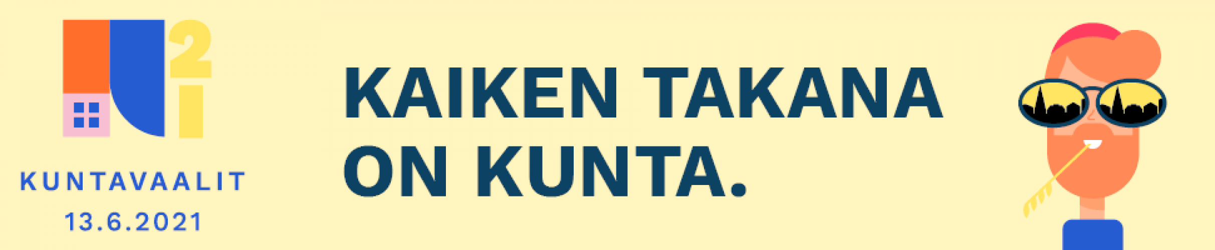 Kuntavaalien logo, suomenkielisella tekstillä.