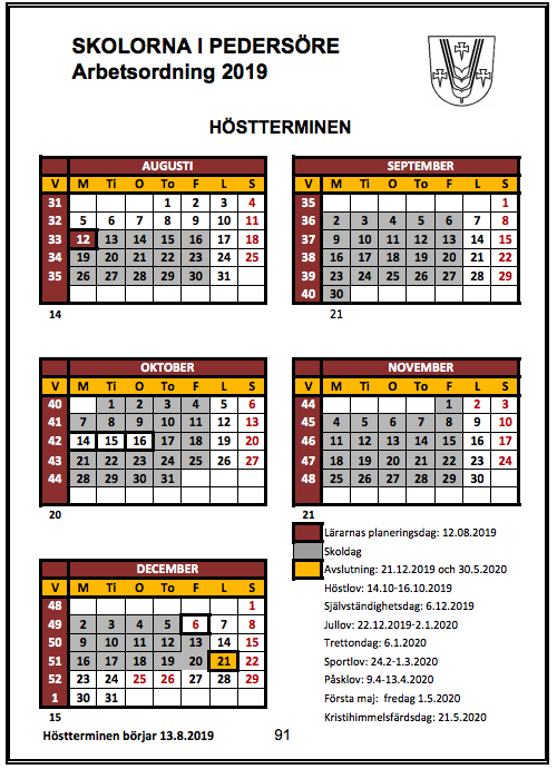 skolstart hösttermin 2020