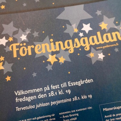 En plansch med information om Föreningsgalan.